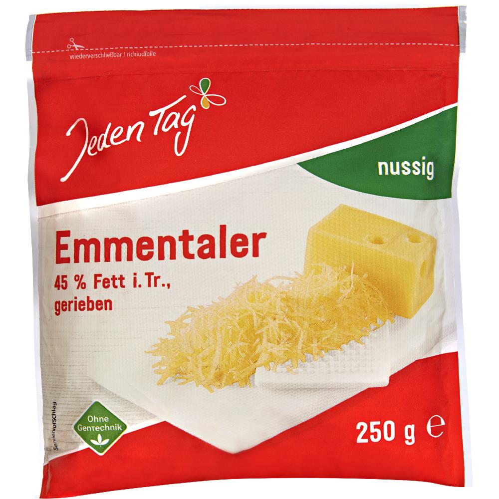 Link zu  Jeden Tag Geriebener Käse, je 250 g