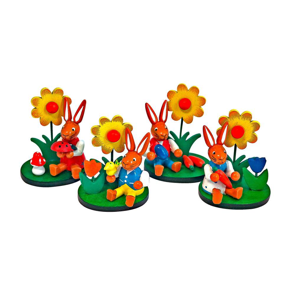 Link zu  Hase mit Blume auf Sockel, 4-fach sortiert