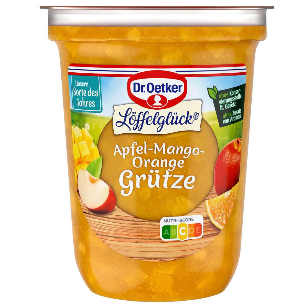 Link zu  Apfel-Mango-Orange Grütze Löffelglück