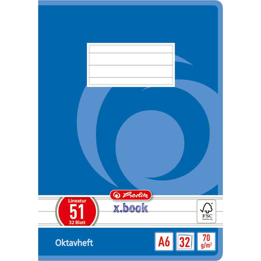 Link zu  Oktavheft A6, lin, 32 Blatt