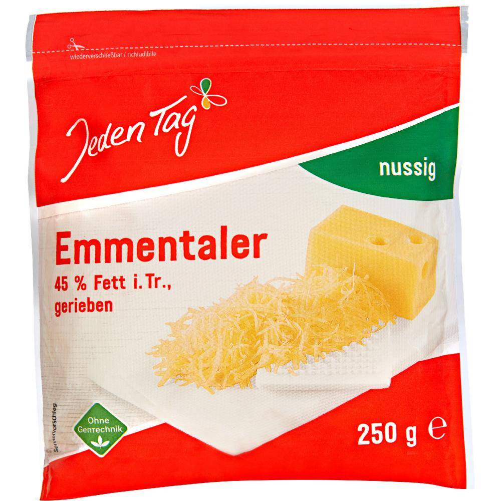 Link zu  Jeden Tag Geriebener Käse, je 250 g
