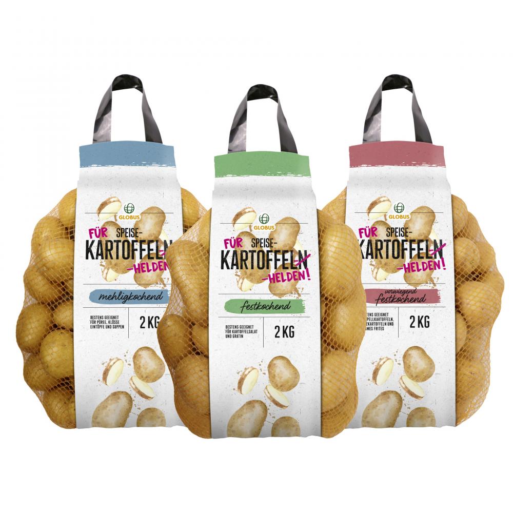 Link zu  Globus Speisekartoffeln vorwiegend festkochend, festkochend oder mehligkochend, je 2 kg-Beutel
