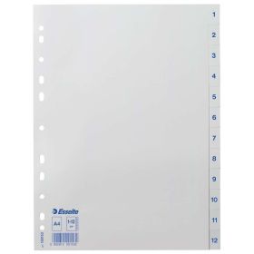 Link zu  Register Zahlen 1-12, Plastik, weiß