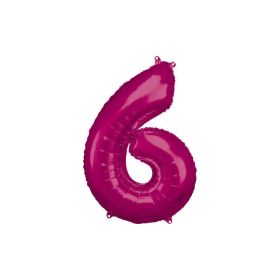 Link zu  Folienballon pink, große Nummer 6