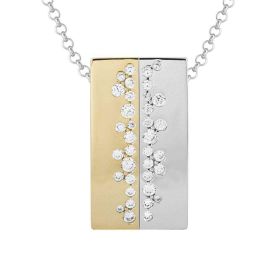 Link zu  Anhänger + Kette 925 bicolor Zirkonia