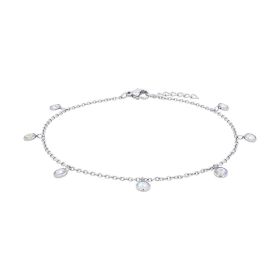 Link zu  Fußkette aus Edelstahl mit Zirkonia