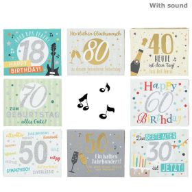 Link zu  Geburtstagskarten mit Zahlen und Musik, sortiert