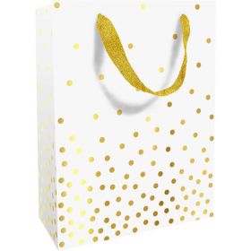 Link zu  Geschenktasche groß Golden Dots weiß 25x33x11cm