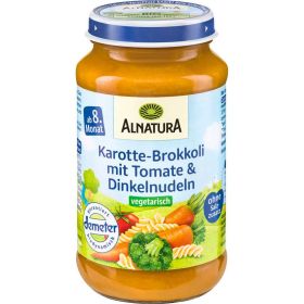 Link zu  Bio Babynahrung Menü, Karotte/Brokkoli/Tomaten mit Dinkelnudeln