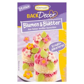 Link zu  Kuchen Deko Blumen & Blätter, weiße Schoko