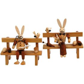 Link zu  Hase auf Bank, natur, 2fach sortiert