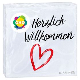 Link zu  Servietten, Willkommen-Motiv, 33 x 33cm