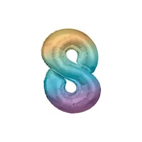 Link zu  Folienballon Regenbogen Pastell, große Nummer 8