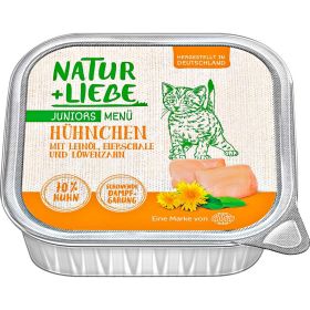 Link zu  Katzen-Nassfutter Juniors Menü, Huhn/Leinöl/Löwenzahn/Eierschale