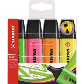 Link zu  Textmarker BOSS ORIGINAL, 4er Pack, gelb, orange, grün, pink