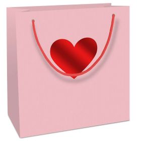 Link zu  Geschenktasche 20x21x8cm Kraftpapier rosa mit Herz