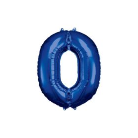Link zu  Folienballon blau, große Nummer 0