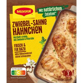 Link zu  Fix Zwiebeln Sahne Hähnchen