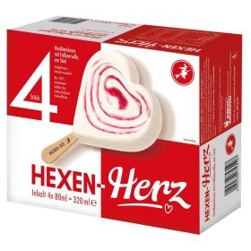 Link zu  Stiel-Eis, Vanillegeschmack und Erdbeersoße