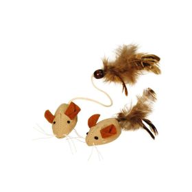 Link zu  Katzenspielzeug Mäuse mit Federn, 4,5cm