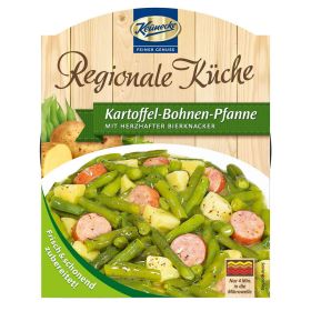 Link zu  Kartoffel-Bohnen-Pfanne mit gebratener Bierknacker