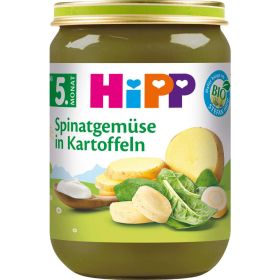 Link zu  Bio Babynahrung, Spinatgemüse in Kartoffeln