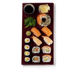 Link zu  Globus Valentins-Box Inside Out mit Lachs und Flusskrebsen und mit Thunfisch und Sesam, Maki mit Lachs und Avocado, Nigiri mit Lachs und mit Garnele, SushiDonut mit Masago und Sesam, grüner Algensalat, Sojasauce,, 484 g