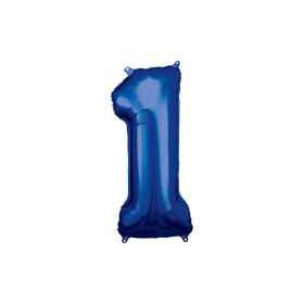 Link zu  Folienballon blau, große Nummer 1