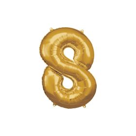 Link zu  Folienballon gold, große Nummer 8