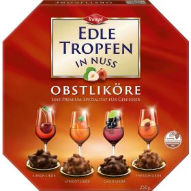Link zu  Pralinen Edle Tropfen in Nuss: Obstlikör