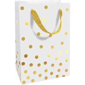 Link zu  Geschenktasche Golden Dots weiß 11x16x5 cm