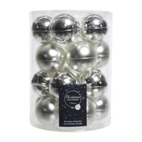 Link zu  Christbaumkugeln, Glas, Silber, 6cm