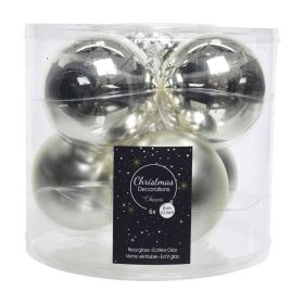 Link zu  Christbaumkugeln, Glas, Silber, 8cm