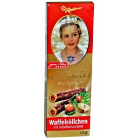 Link zu  Waffelröllchen mit Haselnusscreme