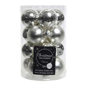 Link zu  Christbaumkugeln, Glas, Silber, 3,5cm