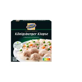 Link zu  Königsberger Klopse in Kapernsauce mit Gemüsereis