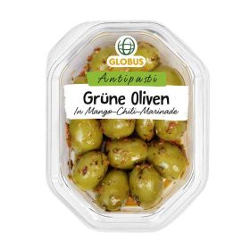 Link zu  Grüne Oliven in Mango-Chili-Marinade
