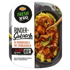 Link zu  Rindergulasch in Paprikasauce mit Spiralnudeln
