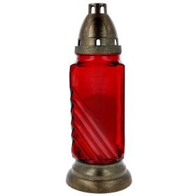 Link zu  Glas Grablaterne Leona, rot