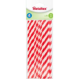 Link zu  Trinkhalme Papier 40 Stück rot-weiß
