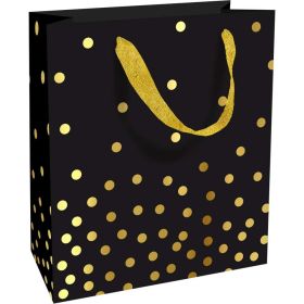 Link zu  Geschenktasche Golden Dots schwarz chwarz 18x21x8cm
