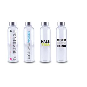 Link zu  Trinkflasche Glas mit Spruch, verschiedene Motive