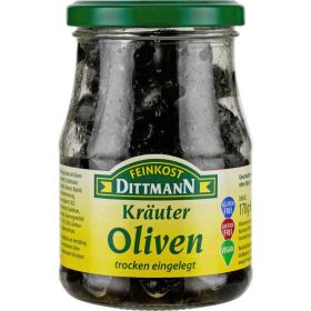 Link zu  Schwarze Kräuteroliven ohne Stein