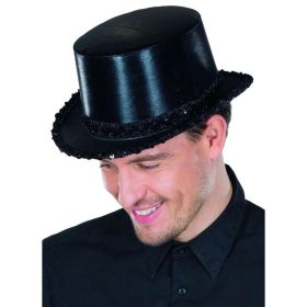 Link zu  Zylinder mit Paillettenband schwarz