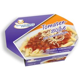 Link zu  Pasta mit Tomatensoße und Würstchen