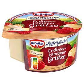 Link zu  Löffelglück Erdbeer-Himbeer Grütze mit Vanillesoße