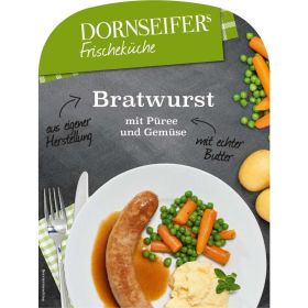 Link zu  Bratwurst mit Püree und Gemüse