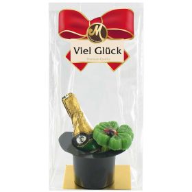 Link zu  Zylinder mit Schokoladensektflasche