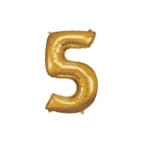 Link zu  Folienballon gold, große Nummer 5