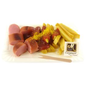 Link zu  Marzipan Currywurst auf Teller